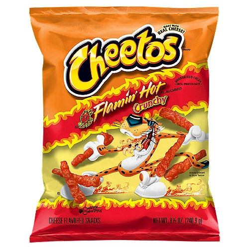 Cheetos Flamin' Hot Crunchy Cheese Flavored Snacks 8 1/2 oz