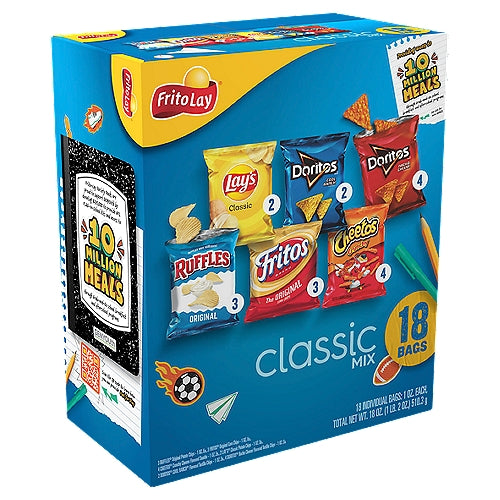 Frito Lay Snacks Classic Mix Variety Box1 Oz 18 Count