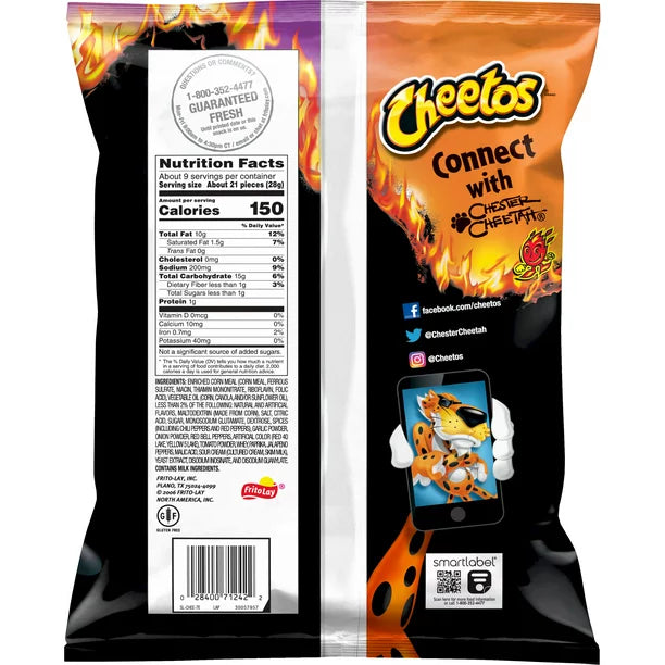 Cheetos Flamin’ Hot Tangy Chili Fusion Flavored Snack 8.5 oz
