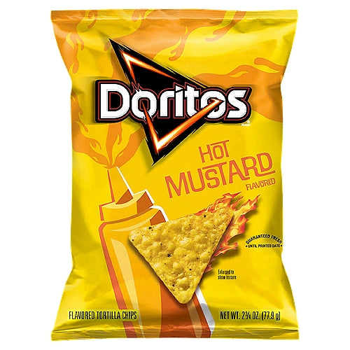 Doritos Tortilla Chips Hot Mustard Flavored 2 3/4 Oz