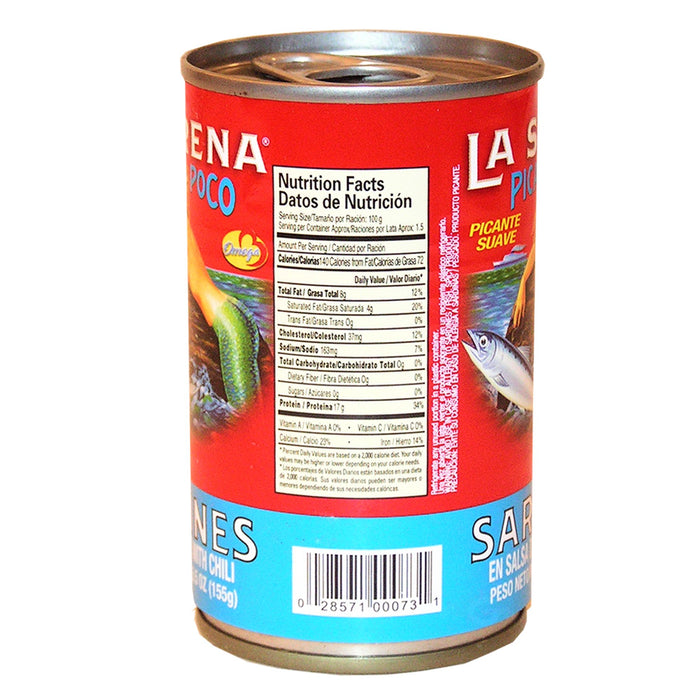 La Sirena Sardinas Pica Poco en Salsa de Tomate Ligeramente Picante 5.5oz