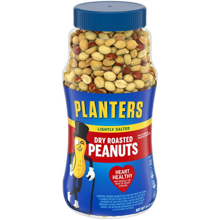 Planters Lightly Salted Dry Roasted Peanuts 16 oz Jar