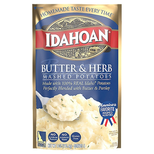 Idahoan Butter & Herb Mashed Potatoes 4 oz Pouch