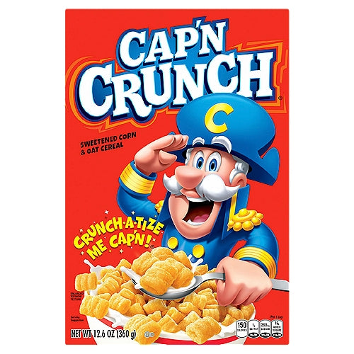 Cereal de avena y maíz endulzado Cap'n Crunch 12.6 oz