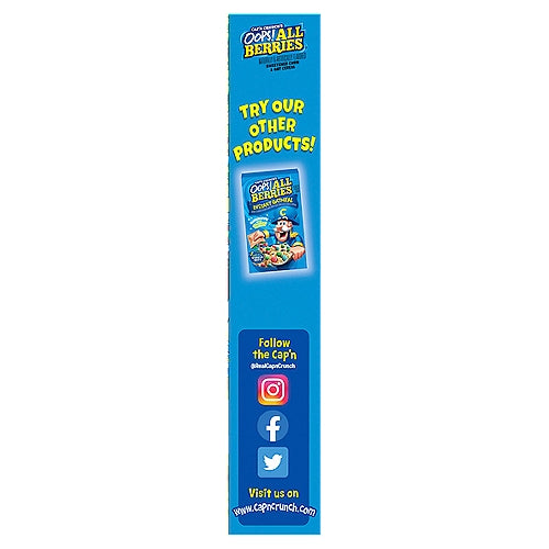 Cap'n Crunch's Sweetened Corn & Oat Cereal Opps! All Berries Naturally & Artificially Flavored 10.3