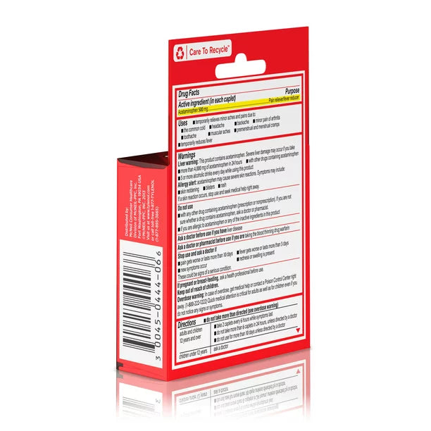 Tylenol Extra Strength 500 mg Acetaminophen Caplets Travel Size 6 Ct