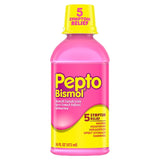 Pepto Bismol Liquid for Nausea Heartburn Indigestion Upset Stomach and Diarrhea Relief Original Flavor 16 oz