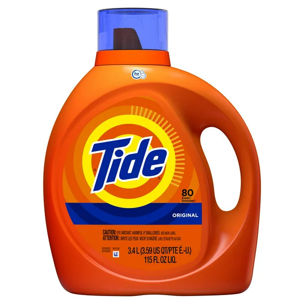 Tide Liquid Laundry Detergent Original 80 Cargas 115 fl oz HE Compatible