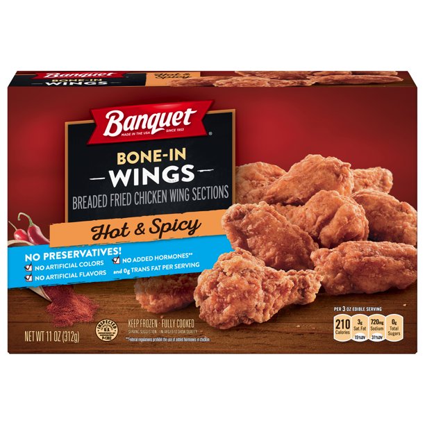 Banquet Hot &amp; Spicy Bone in Wings 11 oz