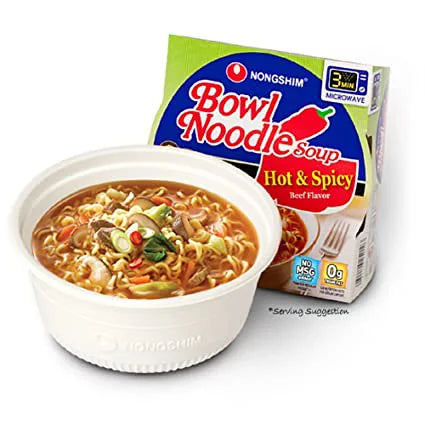 Nongshim Bowl Noodle Hot & Spicy Beef Ramyun Ramen Noodle Soup Bowl 3.03oz X 1 Count