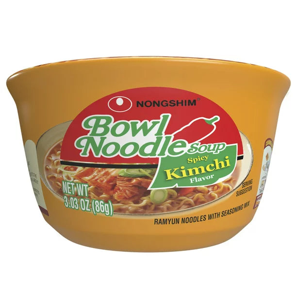 Nongshim Bowl Noodle Spicy Kimchi Ramyun Ramen Noodle Soup Bowl 3.03oz X 1 Count