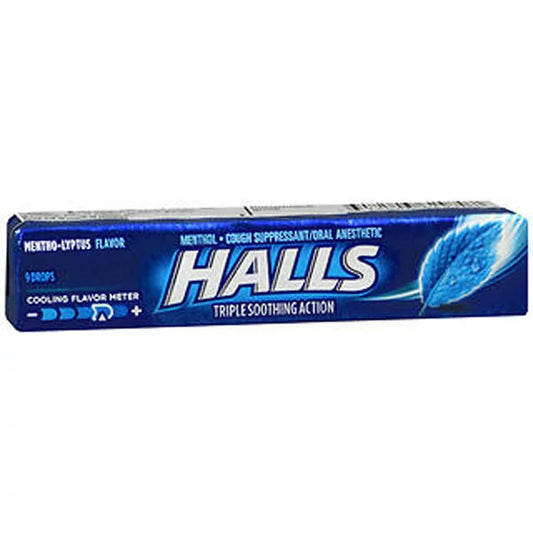 Supresor de la tos Halls Menthol Lyptus Drops - 9 Ea / Pack 20 Pack