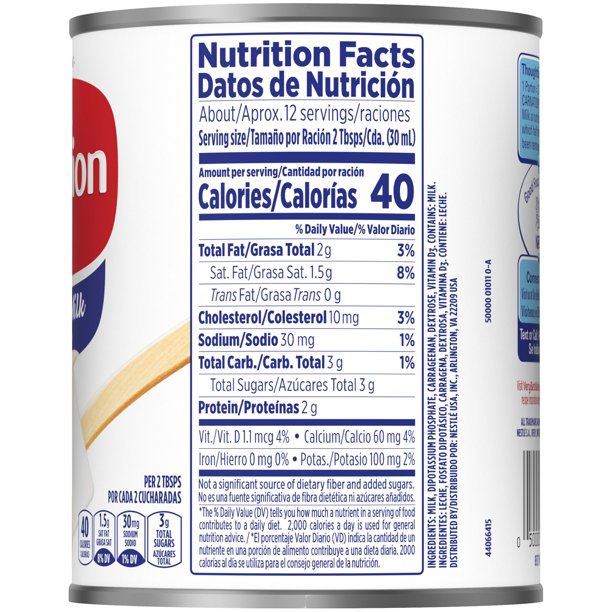 Nestle Carnation Leche Evaporada Vitamina D Añadida 12 oz