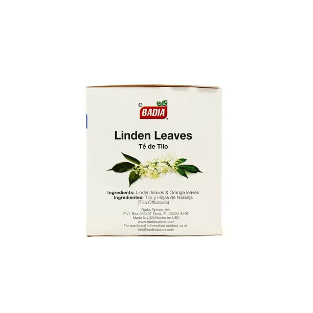 Badia - Bolsas de té de hierbas con hojas de tilo sin gluten, 25 unidades