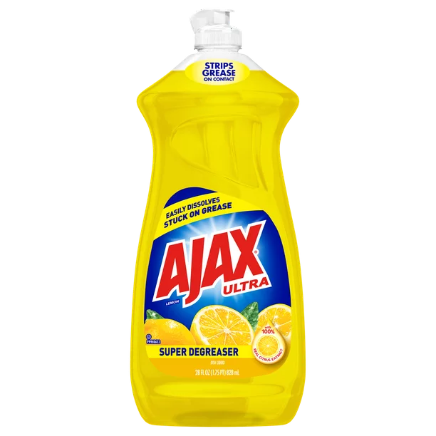 Ajax Ultra Super Degreaser Dishwashing Liquid Dish Soap Lemon - 28 Fluid Ounce