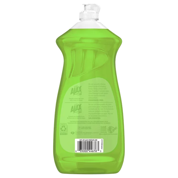 AJAX Liquid Dish Soap Vinegar and Lime 28 Fluid Ounce