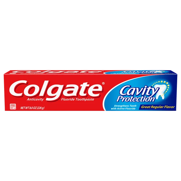 Colgate Cavity Protection Toothpaste with Fluoride Great Regular Flavor - 8.0 Ounce