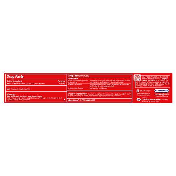 Colgate Cavity Protection Pasta dental con fluoruro Gran sabor regular - 8.0 onzas