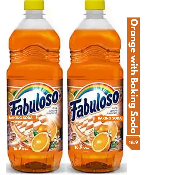Fabuloso® Naranja con bicarbonato de sodio Limpiador multiusos 16.9 oz (paquete de 2)