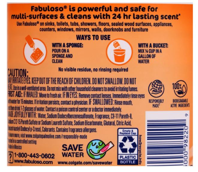 Fabuloso® Orange with Baking Soda Multi-Purpose Cleaner 16.9 oz (Pack of 2)