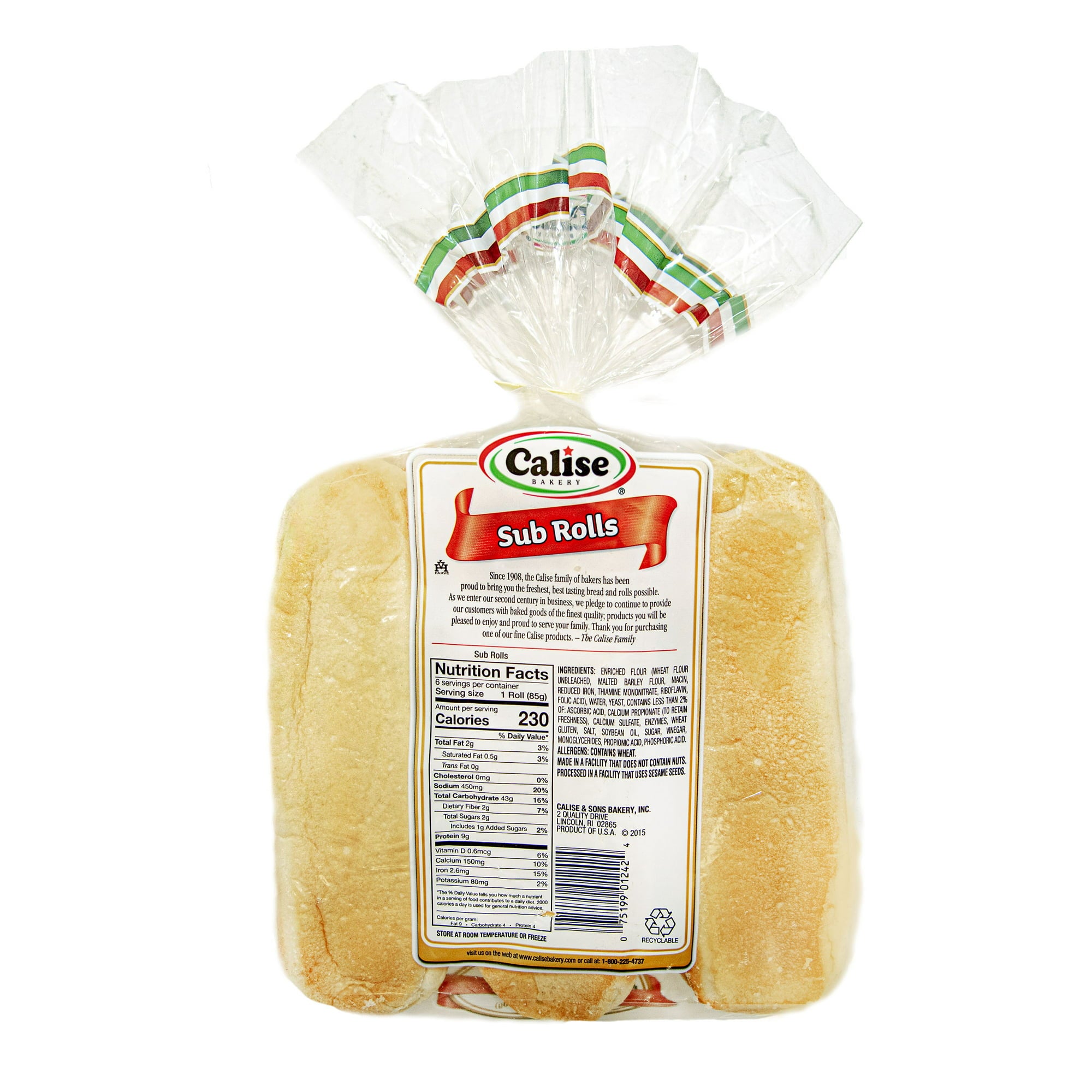 Panecillos de panadería Calise &amp; Sons Sub 18 oz