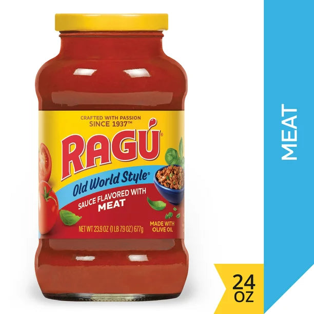 Ragu Old World Style Sauce Flavored with Meat Made with Olive Oil Perfect for Italian Style Meals at Home 24 OZ