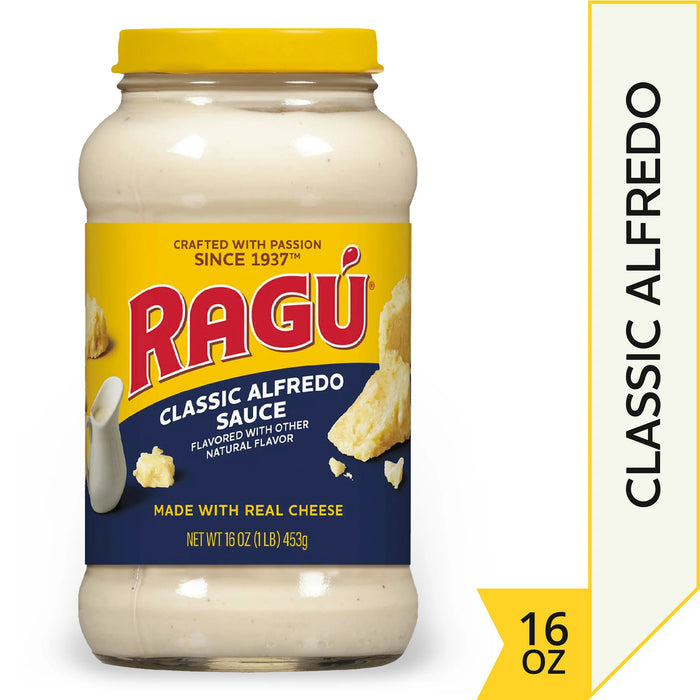 Salsa cremosa Ragu Classic Alfredo Sauce hecha con queso real con sabor de inspiración italiana 16 oz