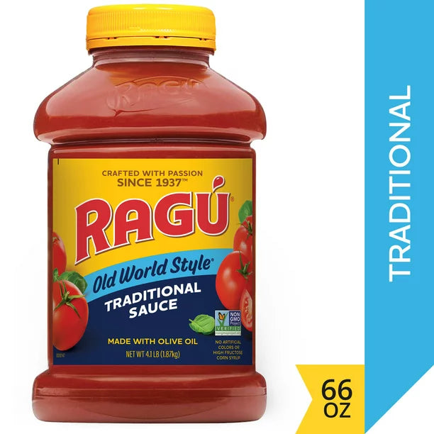 Salsa tradicional estilo ragú del viejo mundo hecha con aceite de oliva 66 OZ