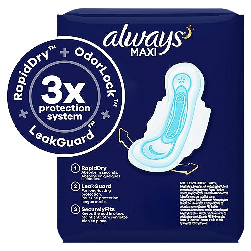 Always Maxi Overnight Pads with Wings Tamaño 5 Extra Heavy Overnight Sin perfume 20 unidades