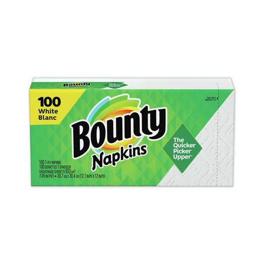 Servilletas acolchadas Bounty, 1 capa, color blanco, 100 unidades