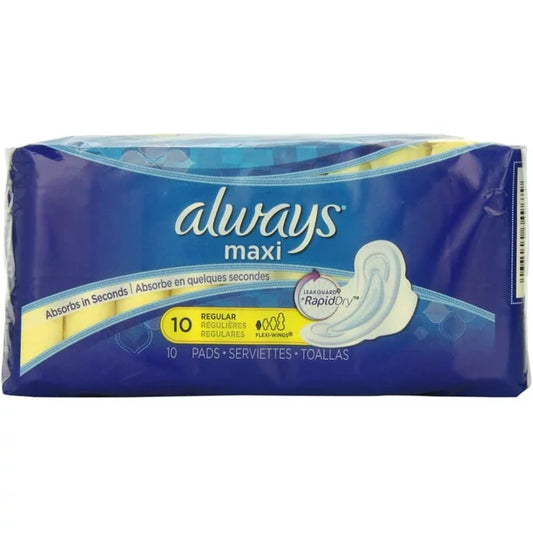 Always Maxi Regular Flexi-Wings Pads 10 ea