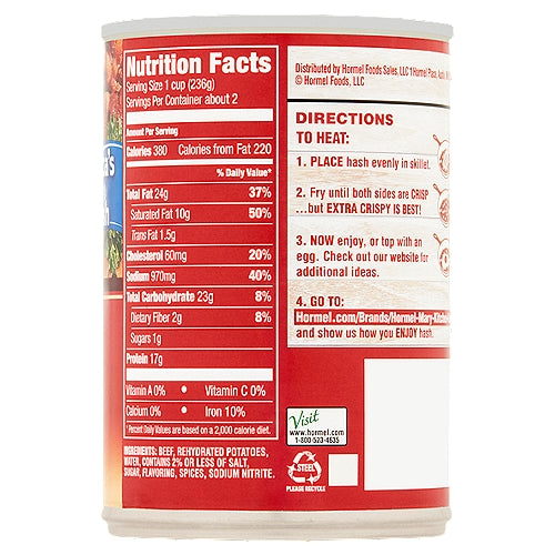 Hormel Mary Kitchen Homestyle Corned Beef Hash 14 oz
