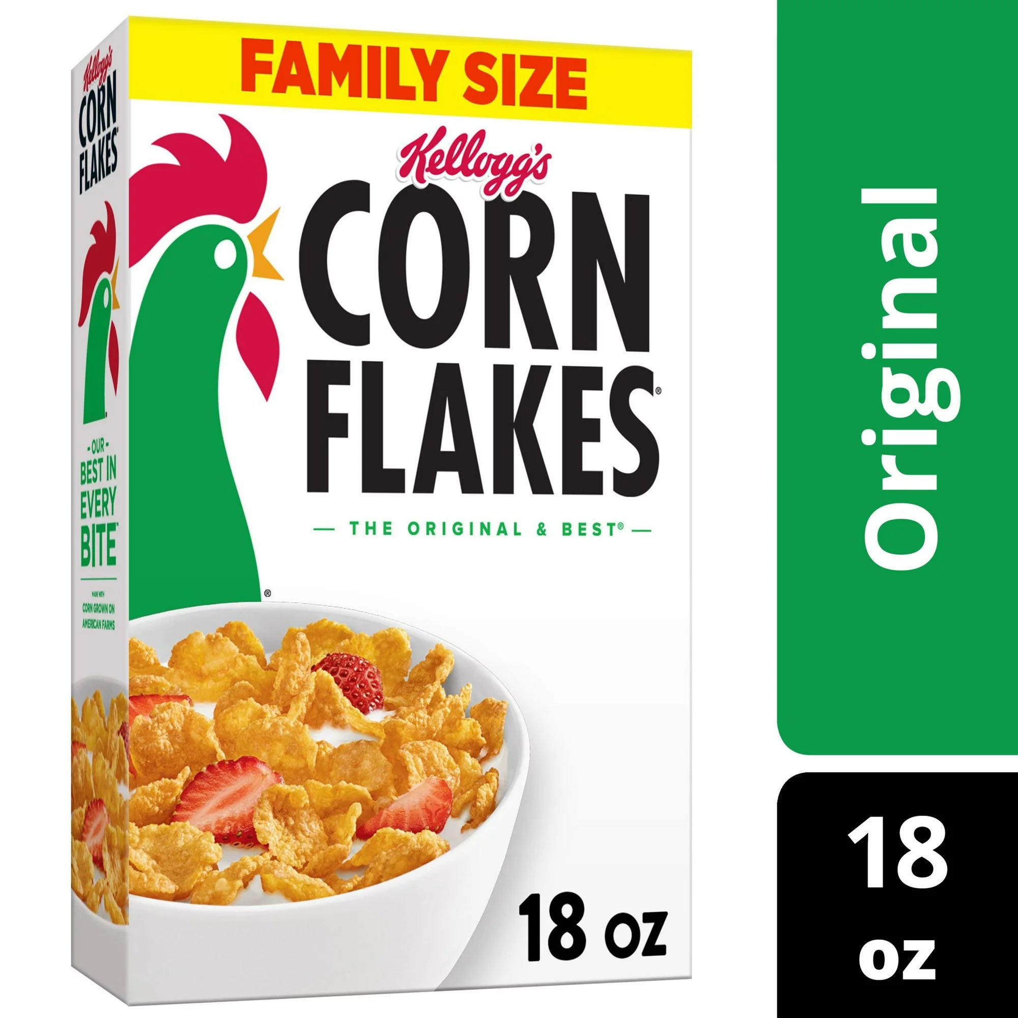 Kellogg's Corn Flakes Original Cold Breakfast Cereal 18 oz