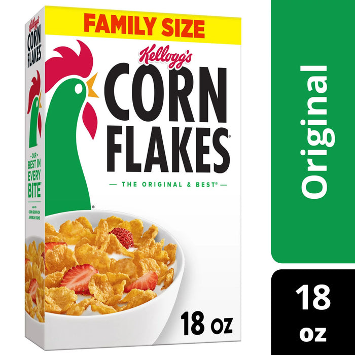 Kellogg's Corn Flakes Cereal de desayuno frío original 18 oz
