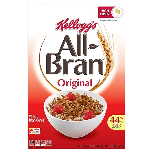 Cereal de desayuno frío original All-Bran de Kellogg's 18.6 oz