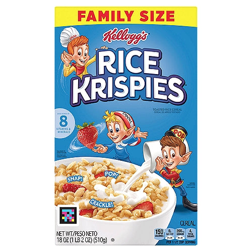 Kellogg's Rice Krispies Original Cold Breakfast Cereal 18 oz