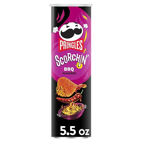 Pringles Scorchin' BBQ Potato Crisps Chips 5.5 oz