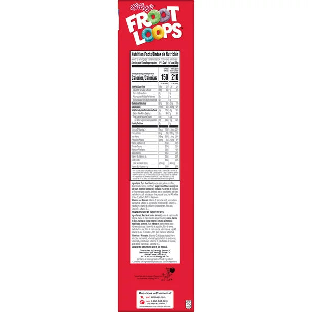 Kellogg's Froot Loops Original Cold Breakfast Cereal 18.4 oz