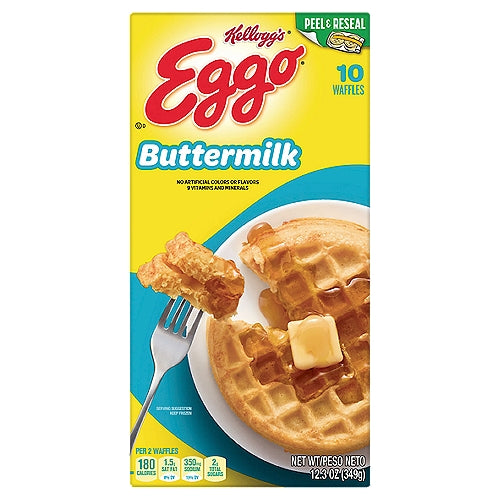 Eggo Buttermilk Frozen Waffles 12.3 oz 10 unidades 