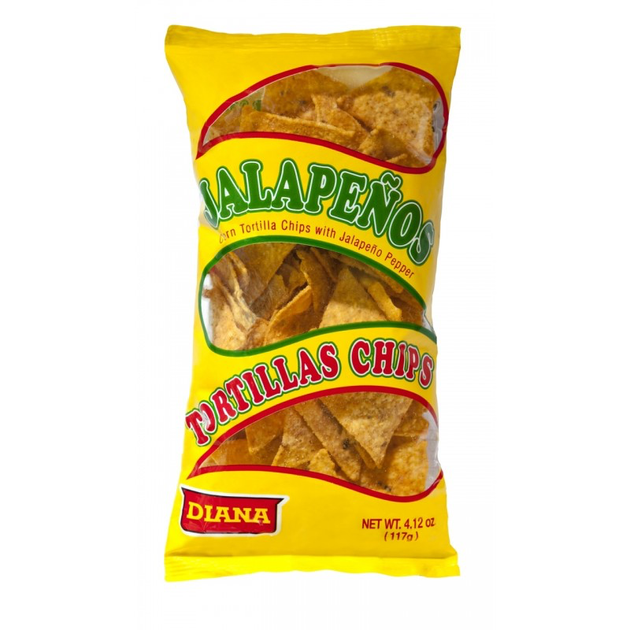 Diana Jalapeños Chips de Tortilla de Maíz con Chile Jalapeño 4.12 oz