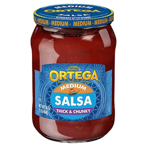 Ortega Salsa - Gruesa y Gruesa Mediana 16 oz