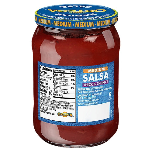 Ortega Salsa - Gruesa y Gruesa Mediana 16 oz