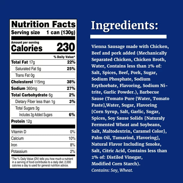 Libby's Vienna Sausage in Barbecue Sauce 4.6 oz Can