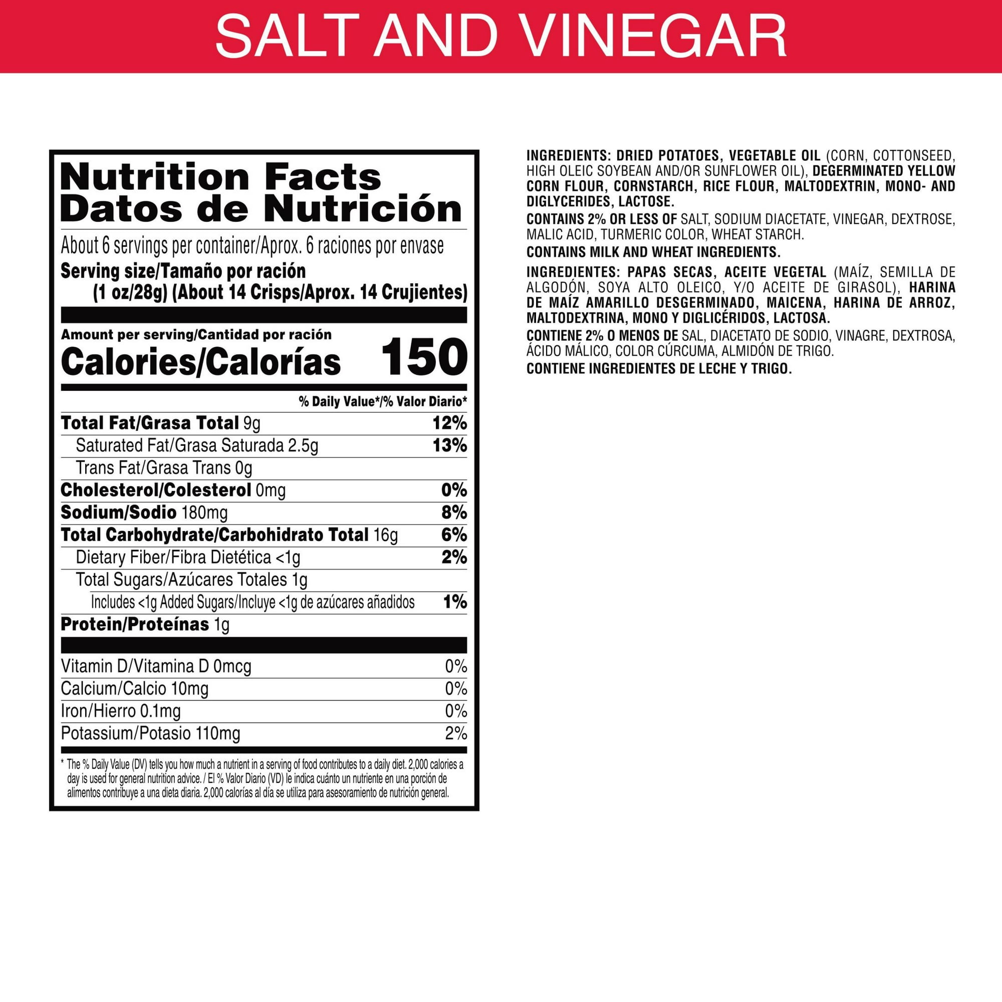 Pringles Salt and Vinegar Potato Crisps Chips 5.5 oz