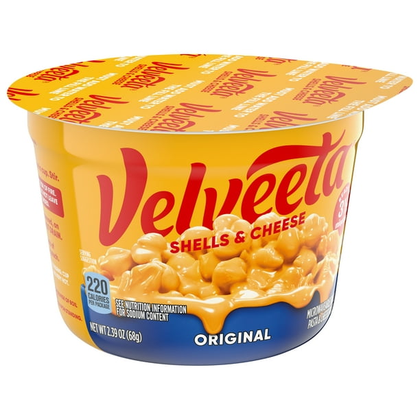 Velveeta Shells and Cheese Macaroni and Cheese Cups Easy Microwavable Dinner Taza de 2.39 oz