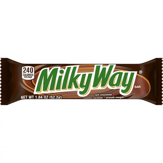 Milky Way Milk Chocolate Singles Size Candy Bars 1.84 oz