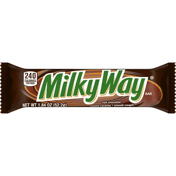 Milky Way Milk Chocolate Singles Size Candy Bars 1.84 oz
