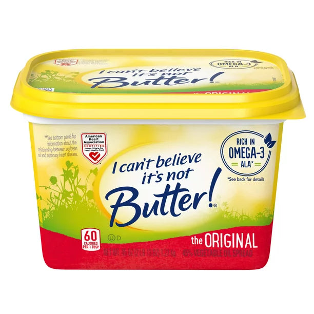 ¡No puedo creer que no sea mantequilla! Tina original para untar de 45 oz