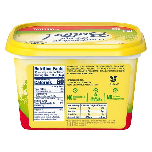 ¡No puedo creer que no sea mantequilla! Tina original para untar de 45 oz