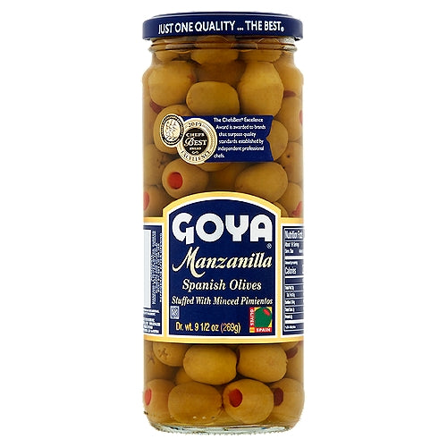 Goya Manzanilla Aceitunas Españolas Rellenas con Pimientos Picados 9 1/2 oz